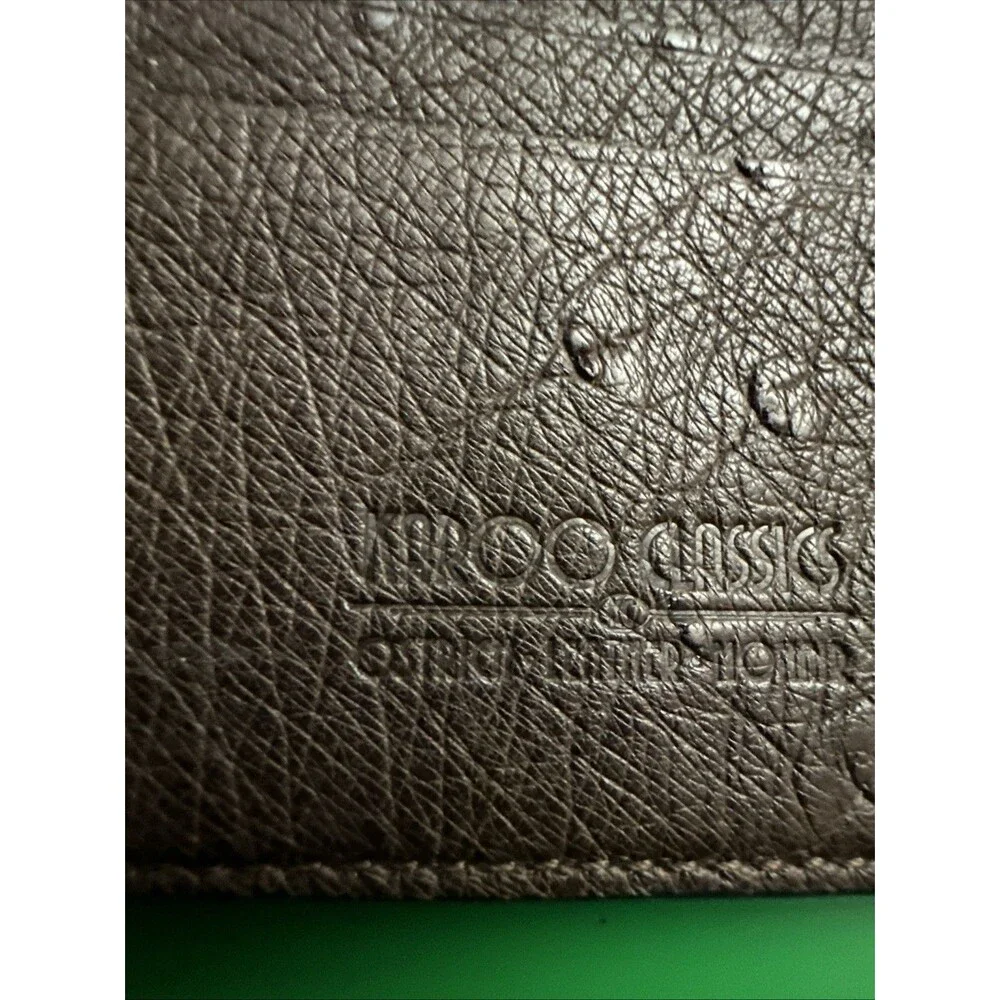 VTG Karoo Classics Bill Fold Ostrich Wallet 6 Card Slot 2bill Slots Brown Orange